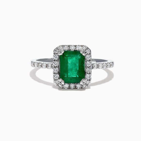 EFFY Brasilica 14K White Gold Emerald and Diamond Ring, 1.69 TCW - Picture 2 of 7